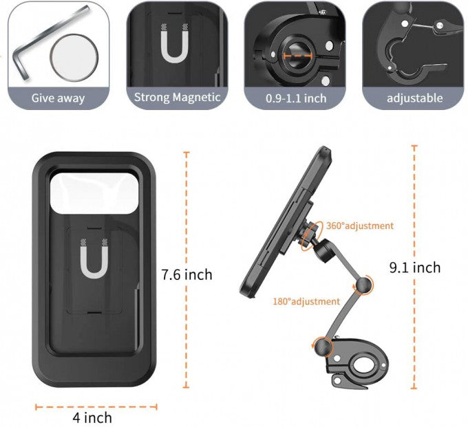 Waterproof bike Phone Holder